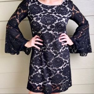 Black Lace Shift Dress